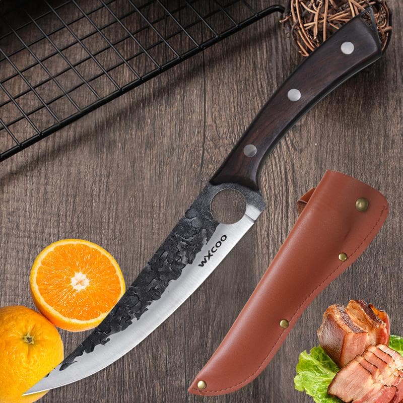 Professional Chef's Knife Japanese Kitchen Knives Forged Stainless Steel Boning Knife Multifunctional Meat Slicing Cutter with cover