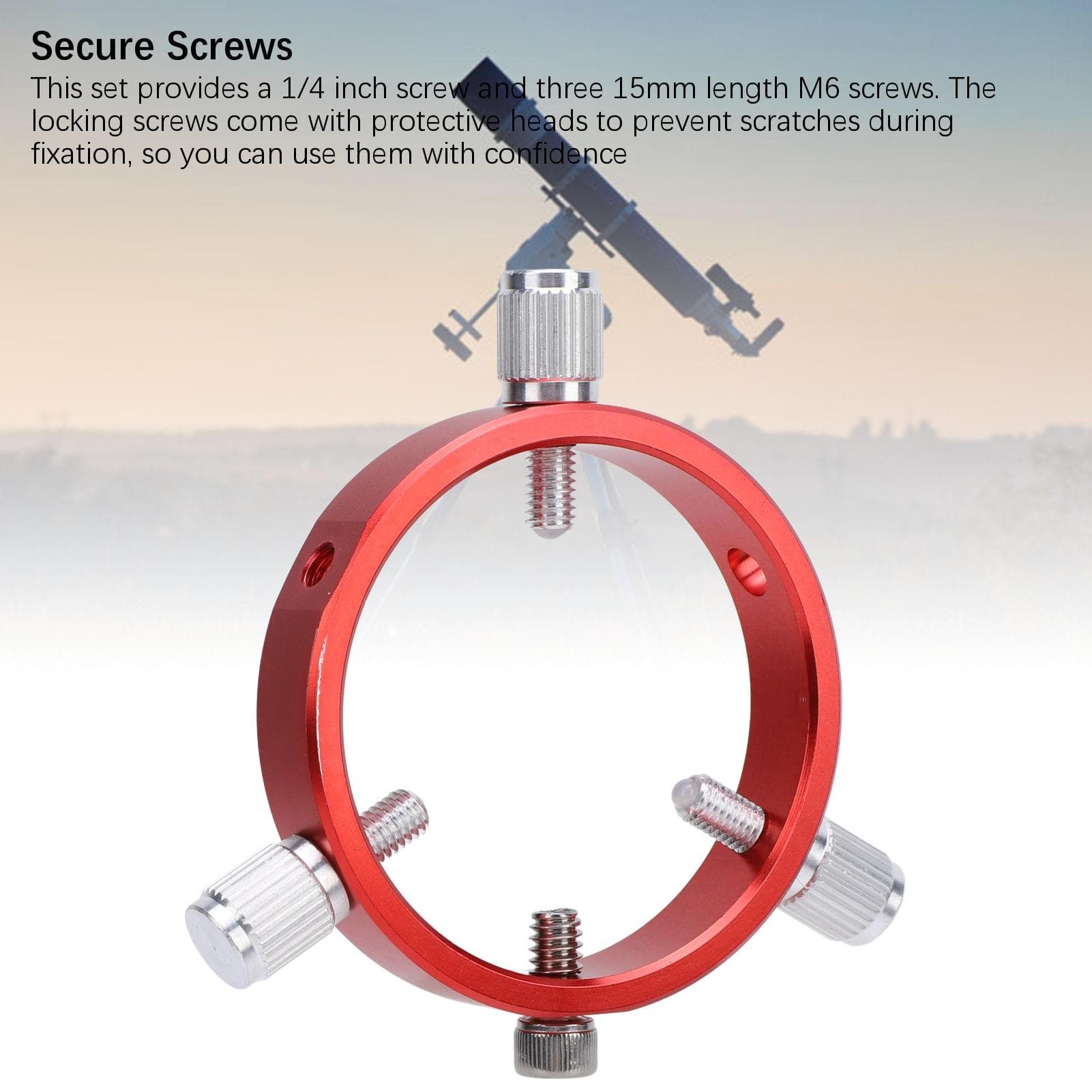 Metal Guide Scope 6 Holes 60mm All Metal Guiding Ring with 14 Inch and M6 Screws for 40‑60mm