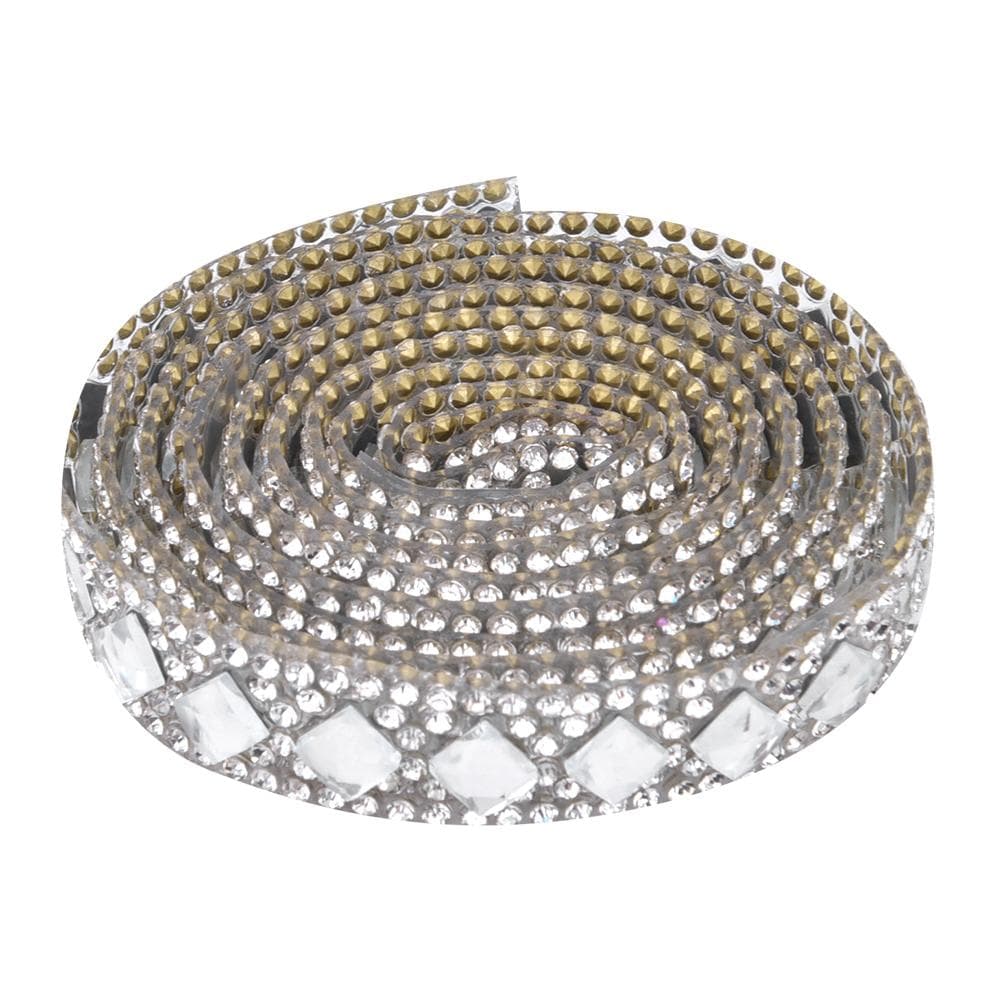 2 Yard Hotfix Crystal Glass Rhinestone Chain Ribbon Trim DIY Wedding Dress Shoes Bag