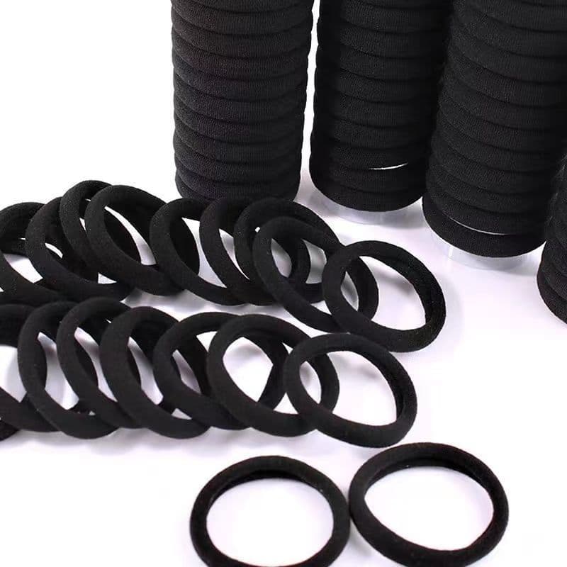 100pcs Black Hair Bands for Women Girls Hairband Hair Ties Accessorie 100pcs black