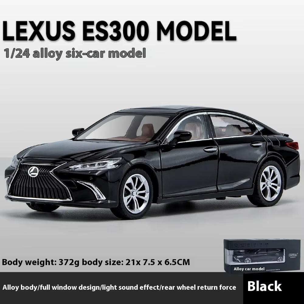 New 1:24 Lexus ES300 Large Luxury Executive Sedan Alloy Metal Diecast Car Model Sound & Light Pull Back Series Birthday Present Gift black