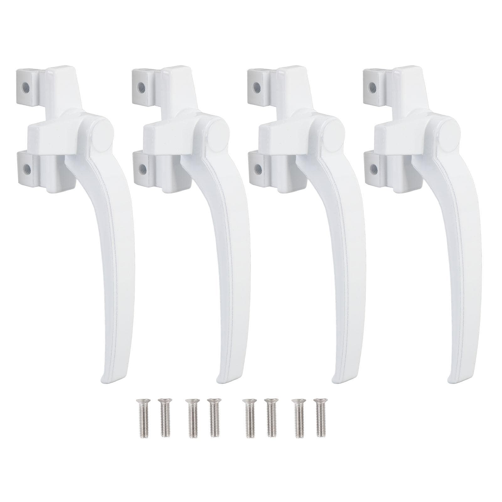 4PCS Window Handle Aluminum Alloy Window Handle Lock for Internal and External Sliding Door white