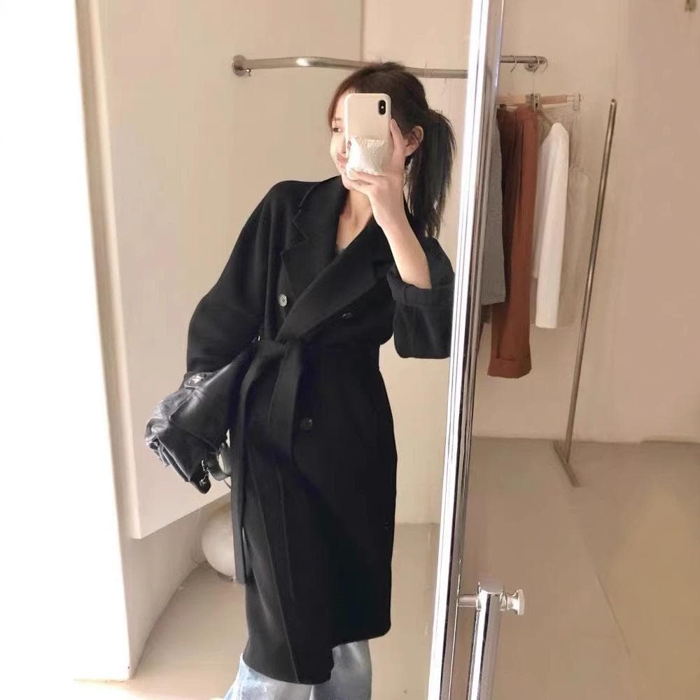 Women's Mid-length Double-sided Wool Coat M