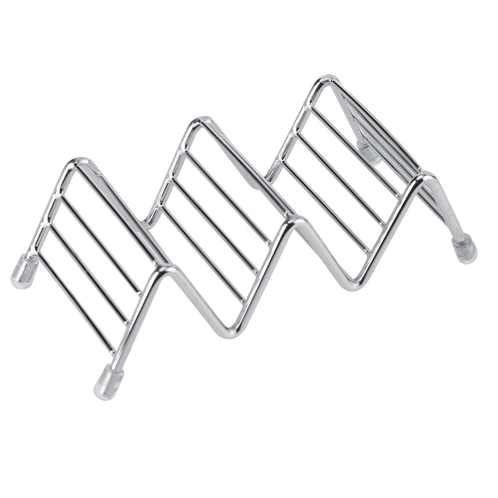 Wave Shape Stainless Steel Mexican Taco Holder Display Stand Shell Rack 4-5 Slot