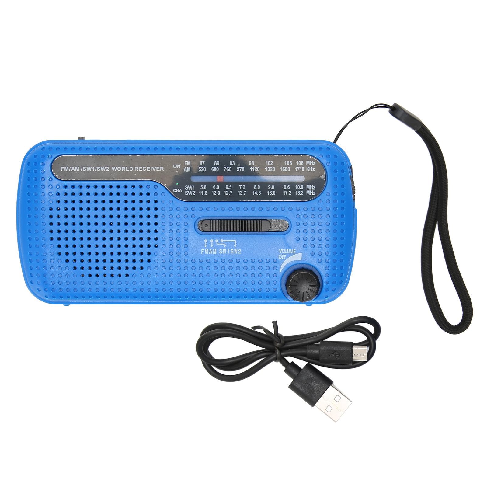 Hand Crank Solar Radio AM FM SW1 SW2 Camping LED Flashlight Multiband Camping Emergency Radio for