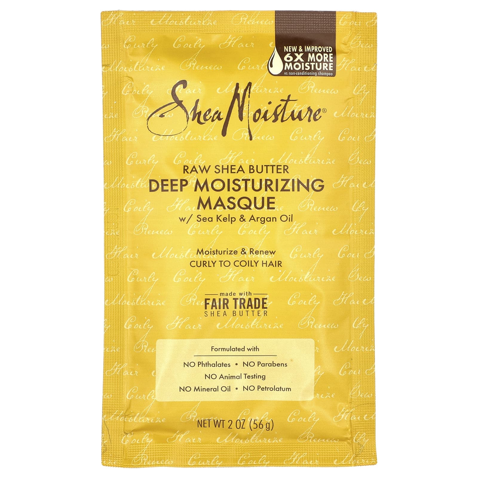 SheaMoisture, raw shea butter, moisture recovery treatment mask, seaweed & argan oil, 57 g (2 oz)