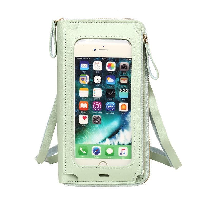 Women Crossbody Bags Touch Screen Cell Phone Purse Fashion Shoulder Bag Mobile Mini Wallet Card Holder Handbag for Female green