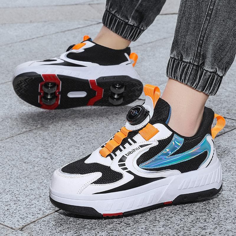 Kids Skates Double Wheel Runaway Shoes Teen Flashing Roller Skates Wheels Shoes 39