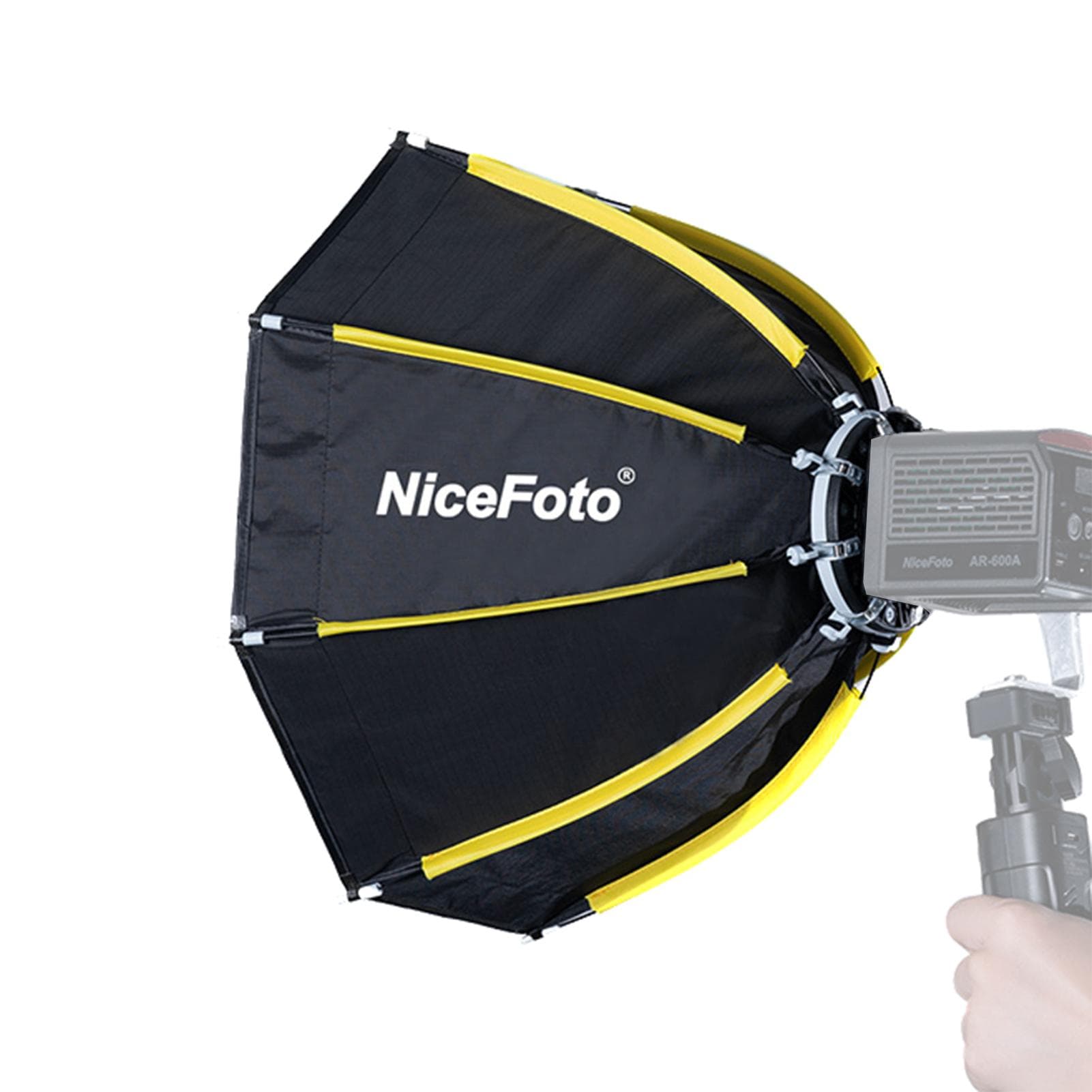 NiceFoto mini-50g 50cm/ 20in Mini Octagonal Softbox with Removeable Diffuser Cloth Honeycomb Grid black