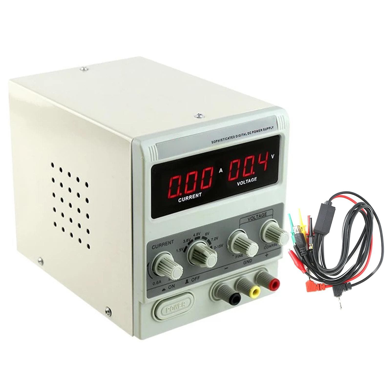 Bench DC Power Supply Variable 15V 2A Digital Display Adjustable Switching Regulated Power Supply EU Plug grey