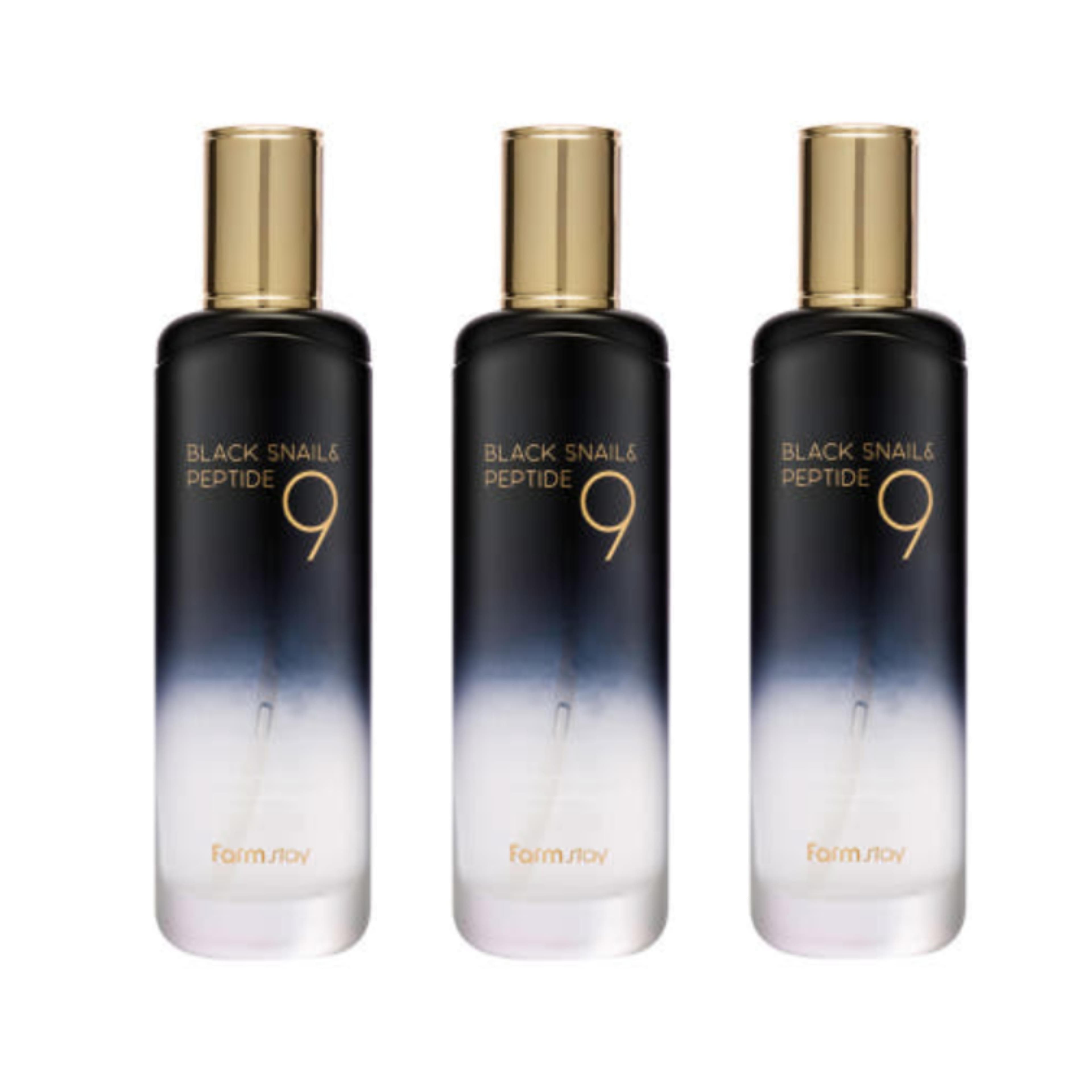 FARM STAY Black Snail & Peptide 9 Perfect Toner 120ml (3 Options) 3pcs