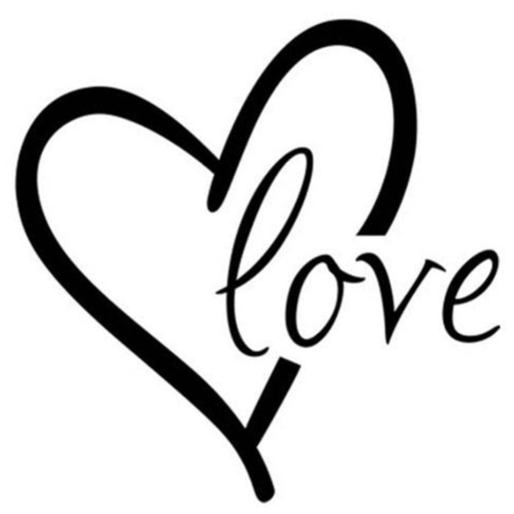 Heart Shaped Quote Removable Wall Sticker Decal for Living Room Bedroom Home Art Decoration