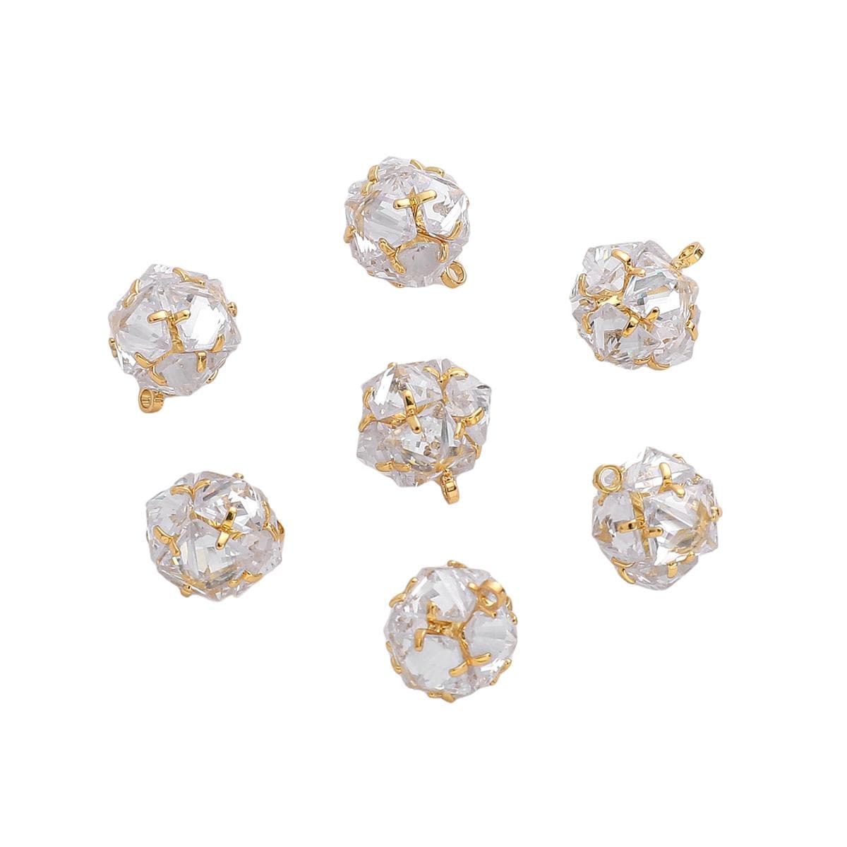 Copper Zircon Square Geometry Charm Pendants For DIY Necklace Earring DIY Jewelry Making Findings 10mm