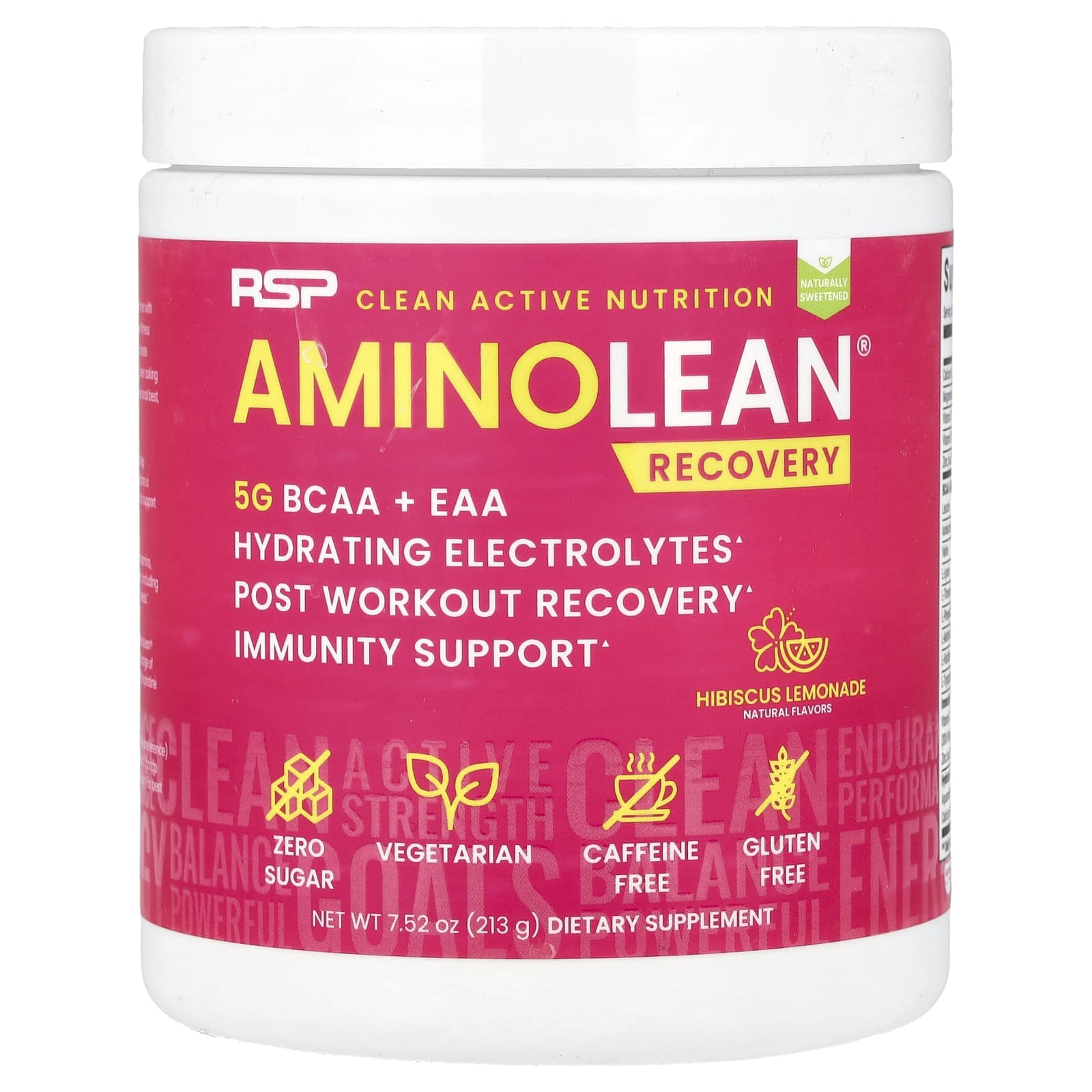 RSP Nutrition, AminoLean® Recovery, Caffeine-Free, Hibiscus Lemonade, 7.52 oz (213 g)