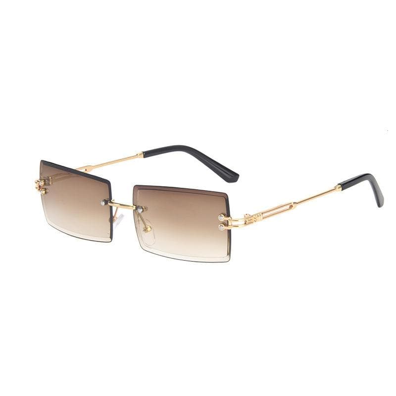Frameless Square Sunglasses Women Fashion Trendy Eyewear European American Style Lightweight UV Protection