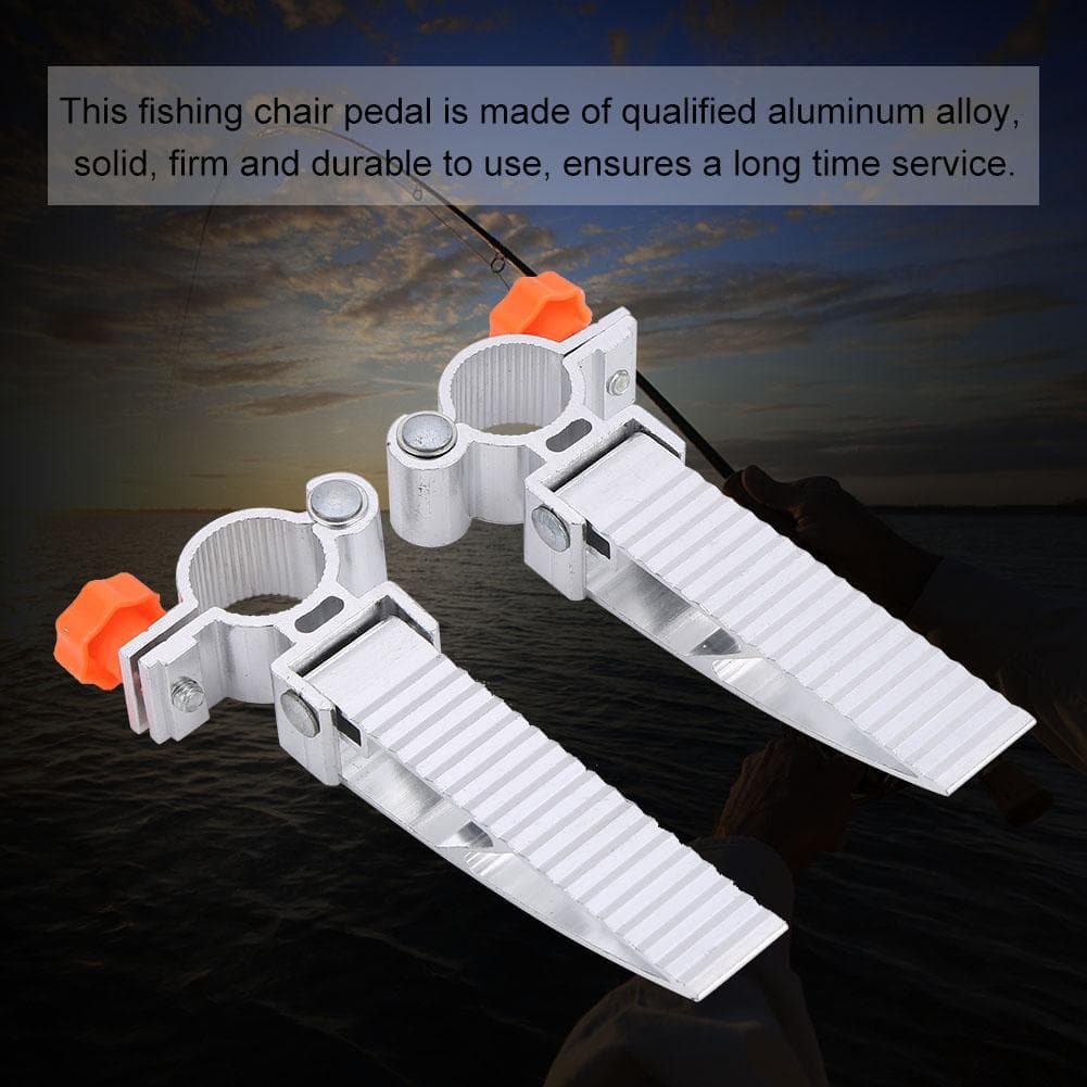 1Pair Aluminum Alloy 360 degrees Rotation Foldable Pedal for Fishing Chair (Orange)