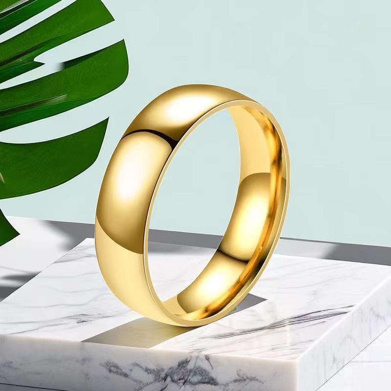 Women's 6mm Wide Stainless Steel Ring – No Fade, Niche Design number 8