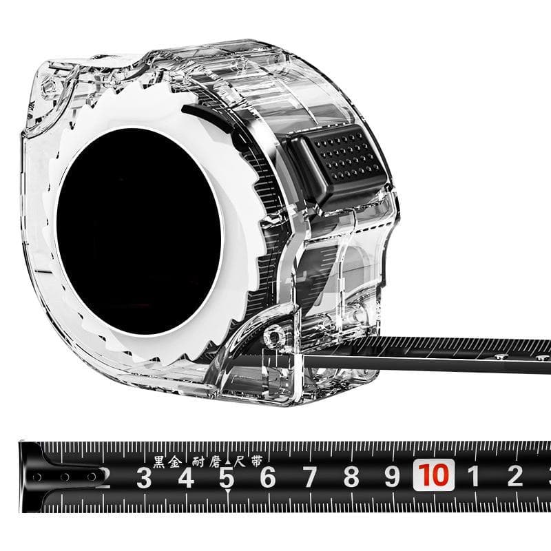 Self Locking Fluorescent Steel Tape Measure High-Precision Laser Inkjet Code Box Ruler Measuring Tool Widened Meter Ruler 7.5mx25mm black