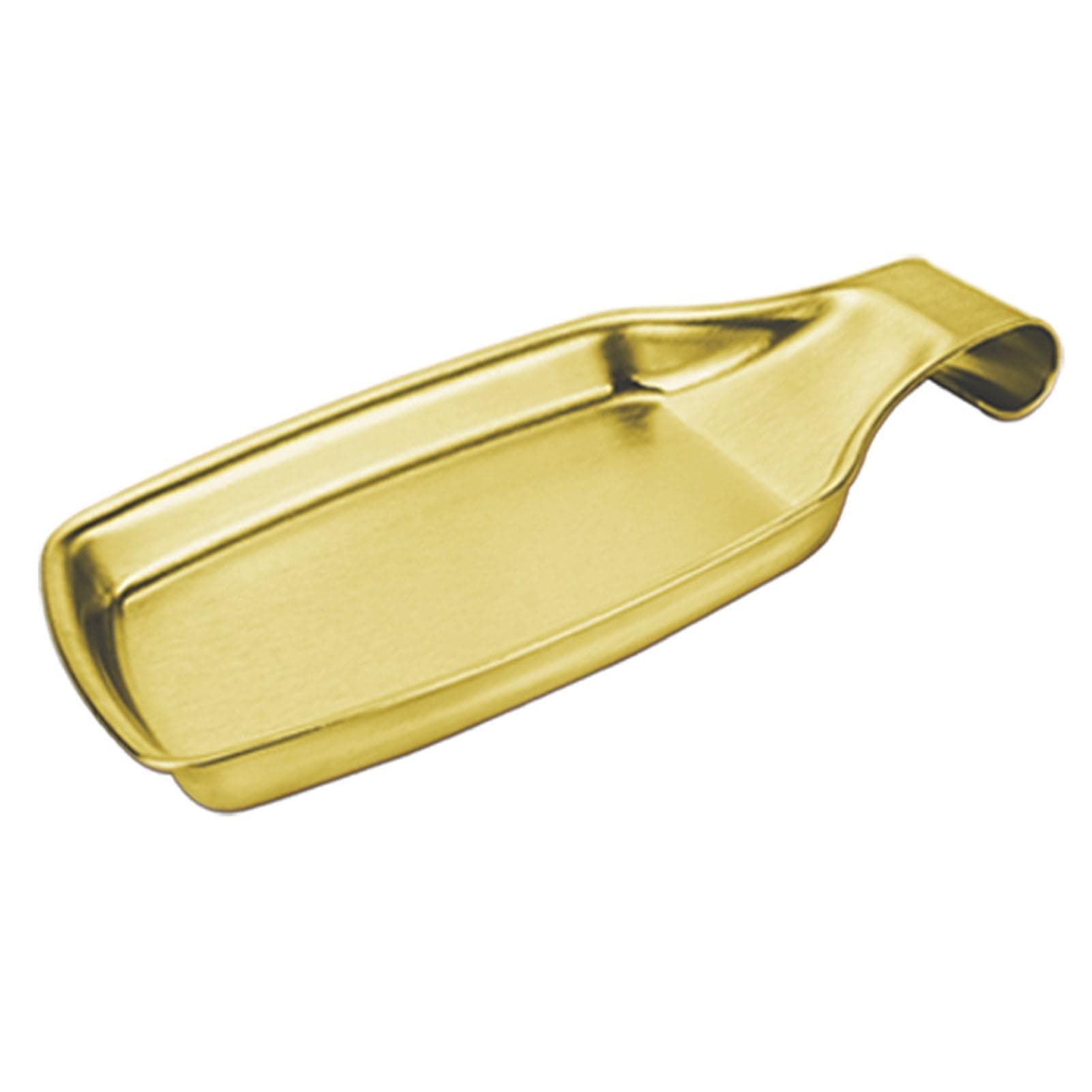 304 Stainless Steel Spoon Rest Storage Quadrate Fashionable Utensil Spoon Holder for Kitchen Gold Gold