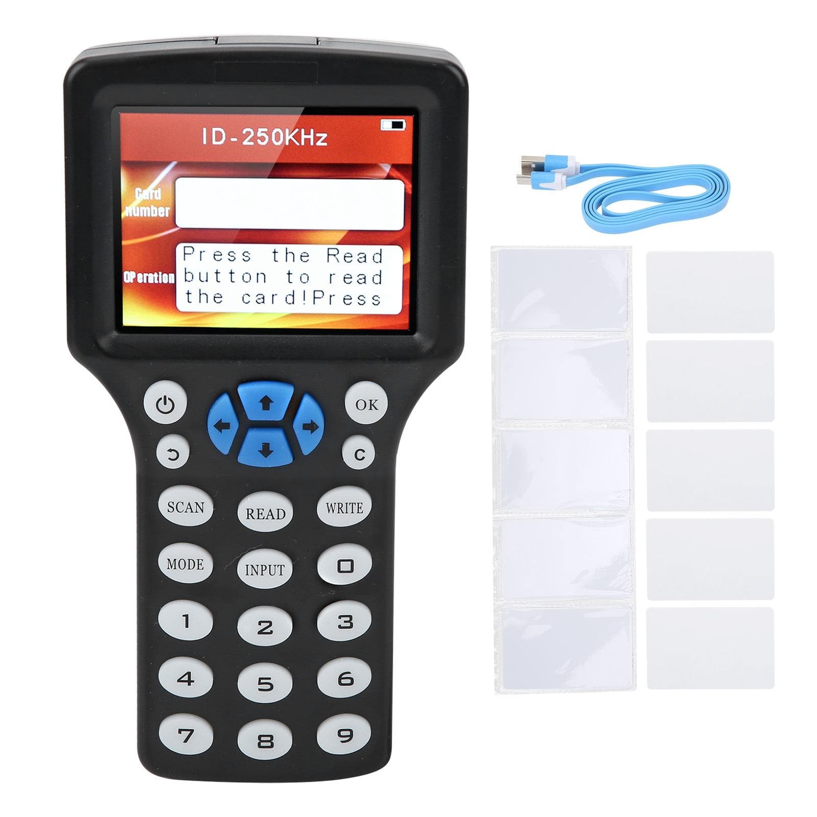 Handheld IC ID Card Reader Writer Multiple Frequency Portable CUID/FUID/UFUID Tag DuplicatorBlack black
