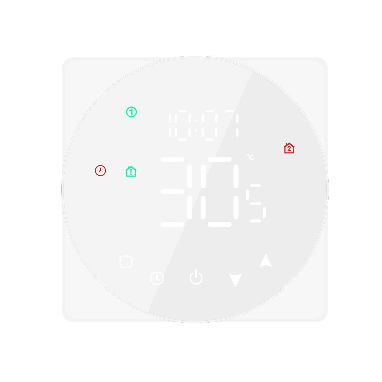 LCD Display Smart Temperature Controller 5A Touch Screen Water Heating Device Thermostat Weekly No wifi white