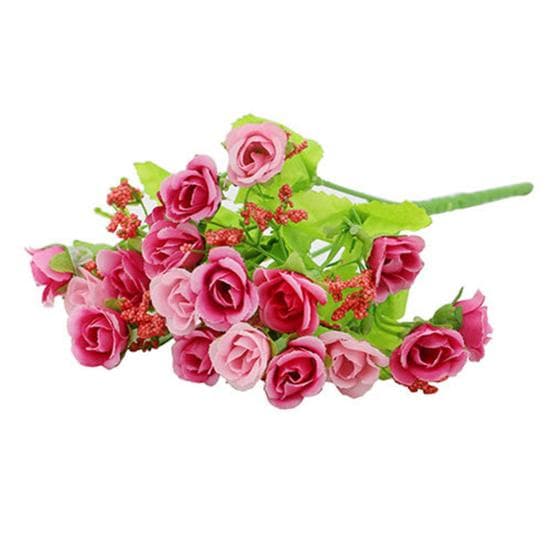 1 Bouquet 21 Heads Artificial Fake Rose Flower Wedding Party Home Decoration rose red