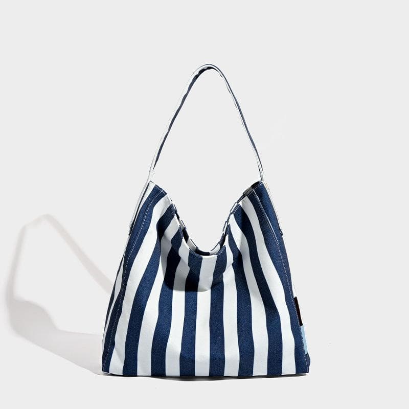 Loose Canvas Trail Bag Women's Striped Computer Bag Student Commuter Shoulder Bag