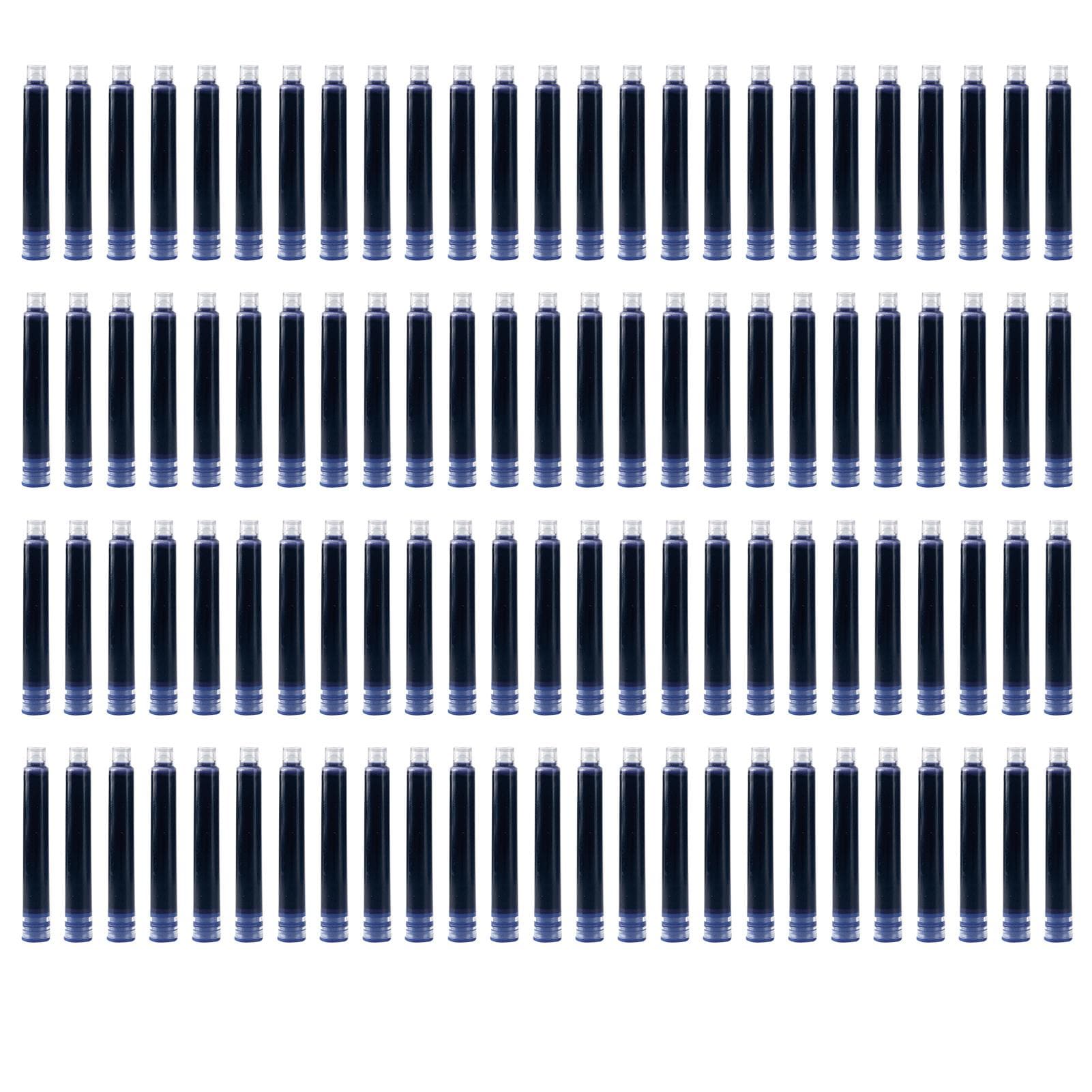 50 or 100 Pieces Fountain Pen Ink Cartridges Red Color Ink Refill Cartridge with 3.4 mm Bore Diameter 100pcs dark blue