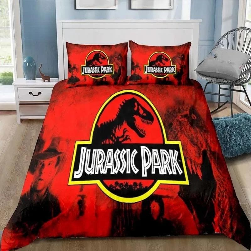 Dinosaur Jurassic Park 3D Print Bedding Set Single Twin Full Queen King Size Bed Set Adult Kid Bedroom Bedding Gift 135X200cm-2pcs