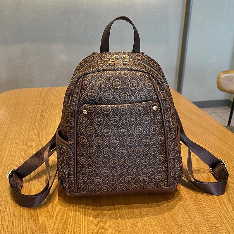 Retro Printed Women's Backpack, Spring and Summer Fashionable Commuting Backpack, Large-capacity Backpack