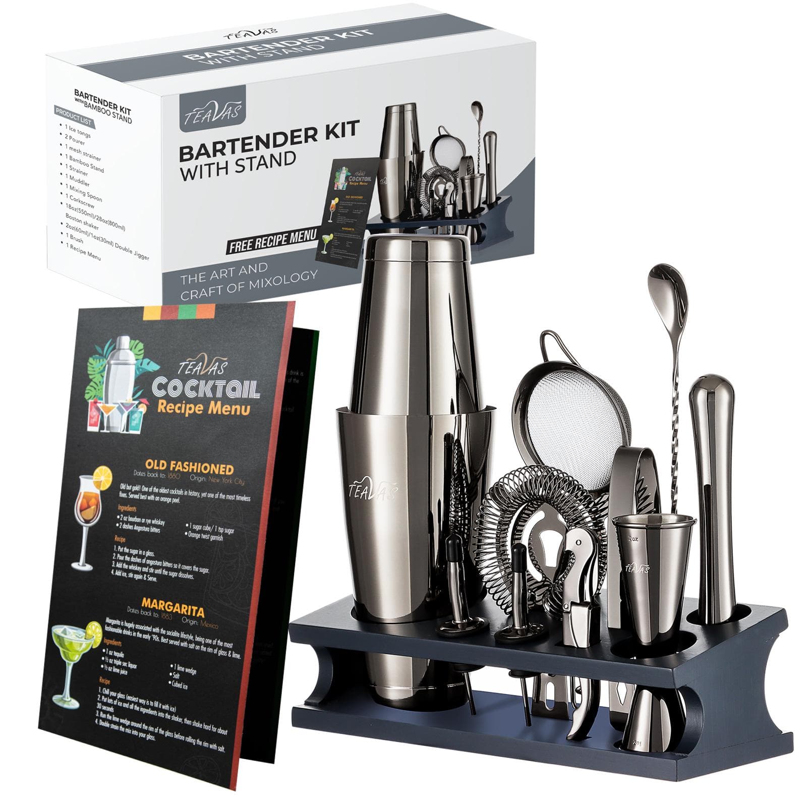 25 Pieces Mixology Bartender Kit with Cocktail Shaker Jigger Cocktail Alcohol Mixer Shaker Set Barware
