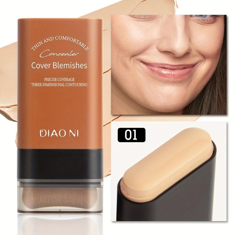 1Pc Matte Finish Foundation Stick With Brush Coverage Flawless Base Liquid Foundation Face Makeup Cosmetics