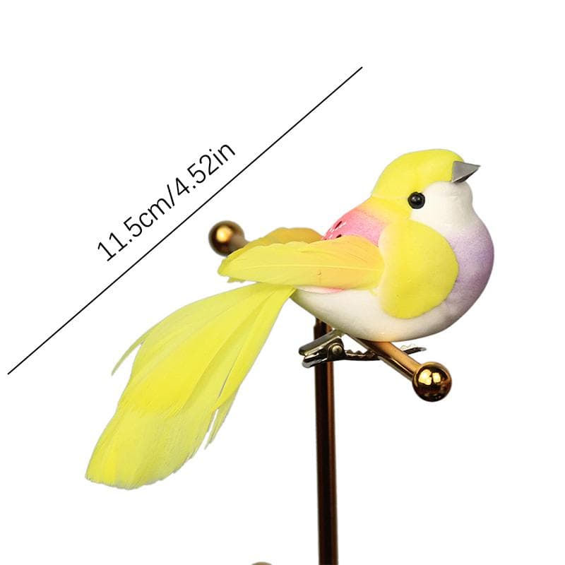 6pcs/set Artificial Foam Colorful Feather Bird Home Ornament Wedding Decoration multicolour