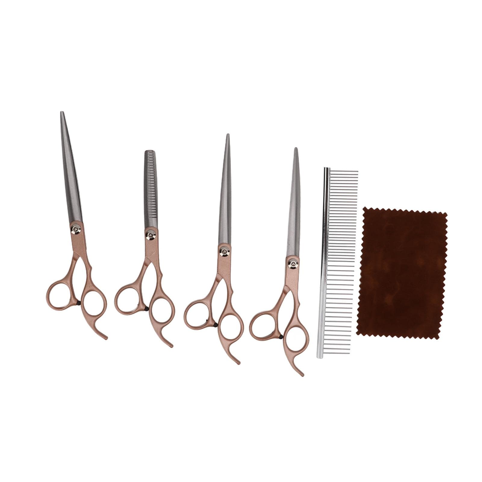 Pet Grooming Scissors Set 7 Inch Color Paint Split Scissors Set Rabbit Hair Trimming Scissors gold