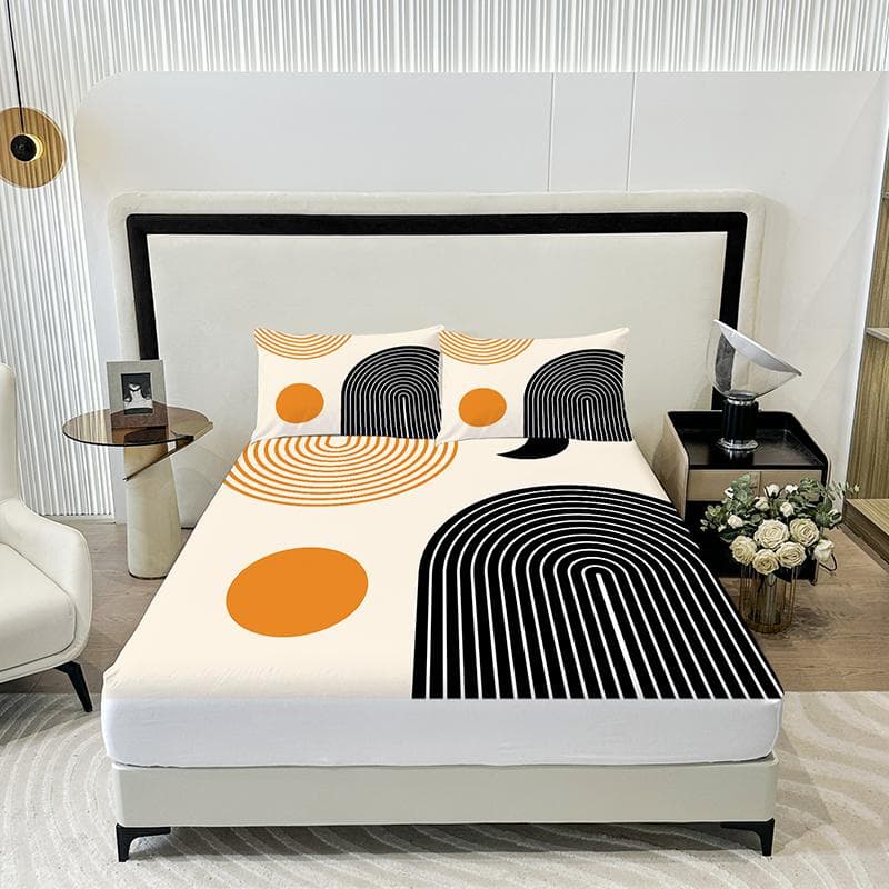 3Pc Nordic Style Bed Sheet, Fitted Sheet*1+Pillowcases*2, Comfortable Soft Fabric, Bedding For All Seasons In Bedrooms ustwin 99x190cm