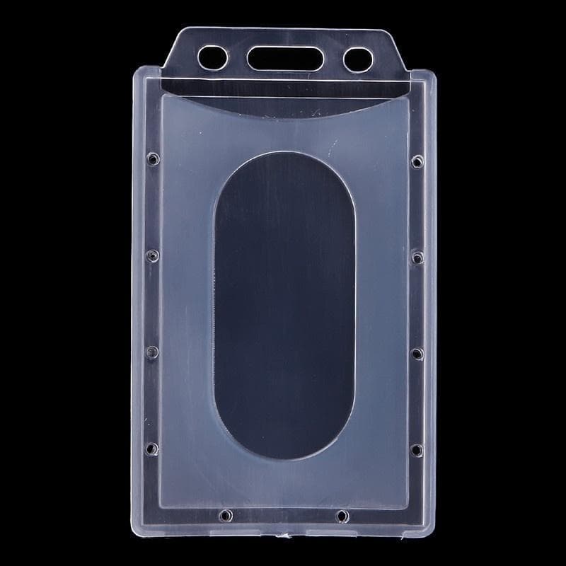 Card ID Clean Vertical Hard Plastic Badge Holder Transparent 10PCS