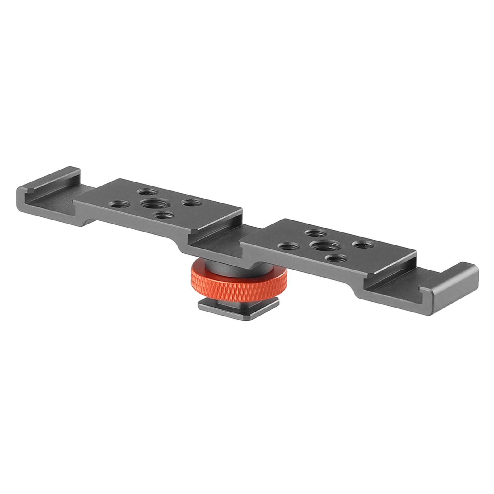 Aluminum Triple Cold Shoe Mount Plate Bracket for Camera Microphone LED Light Mounting grey