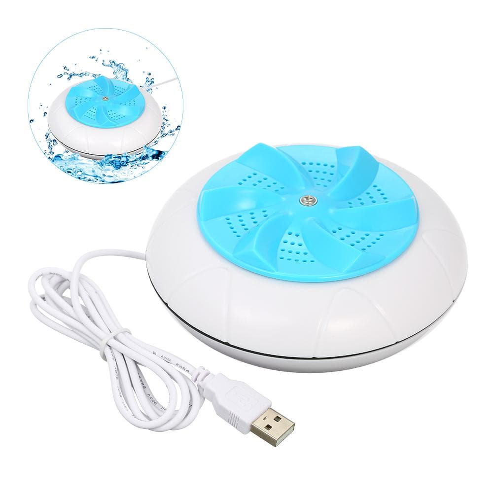 Portable Ultrasonic Turbine Washing Machine 1 kg Laundry Quantity Mini blue