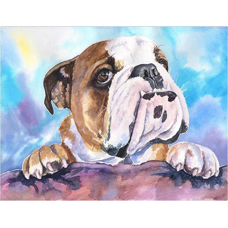 Full Round Mosaic 5d Diamond Painting English Bulldog Diy Diamond Embroidery 20X30CM
