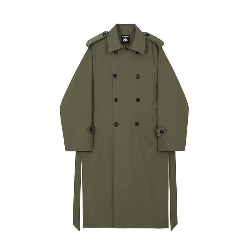 Autumn Men's Trench Coat Medium and Long Over The Knee Loose Korean Version Handsome Trend Coat XL