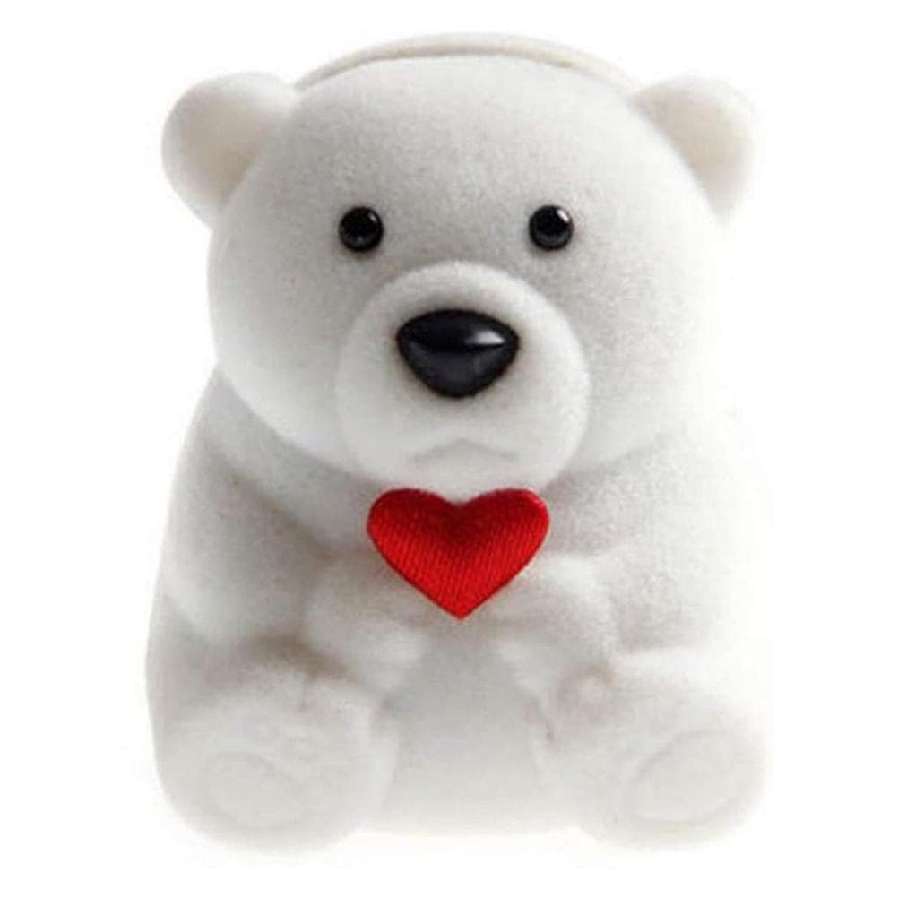 Jewelry Box Flocking Bear Shape Jewelry Storage Ring Box Gift Holder Storage Case Gift Box for white