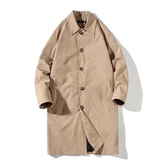 2024 New Spring Autumn Trench Men Fashion Oversized Trench Jakcet Men Casual Windbreaker Mens Medium Length Turn Down Collar Trench 4XL khaki