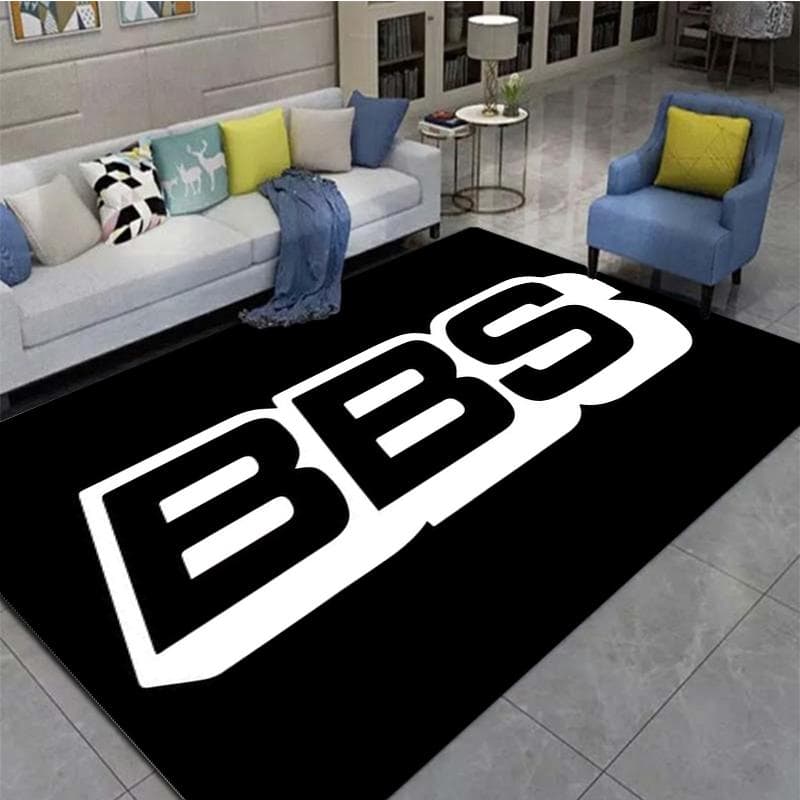 BBS racing 3D printed carpet, living room and bedroom decorative carpet, kitchen and bathroom anti-skid floor mat, door mat-Rug 80cm by 120cm