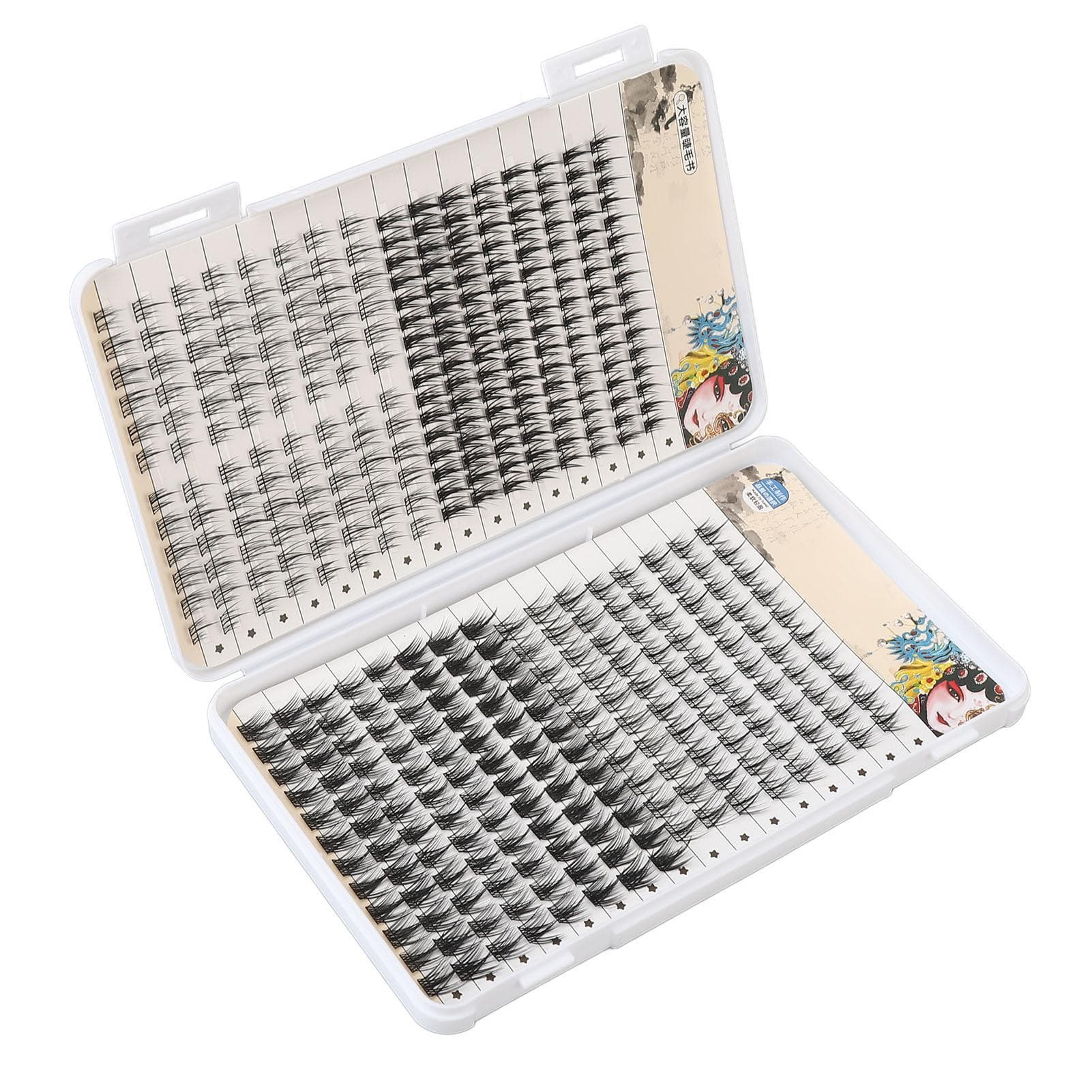 400 Cluster Individual Lash Extensions Soft Fluffy Reusable Different Length Eyelash Mixed Tray
