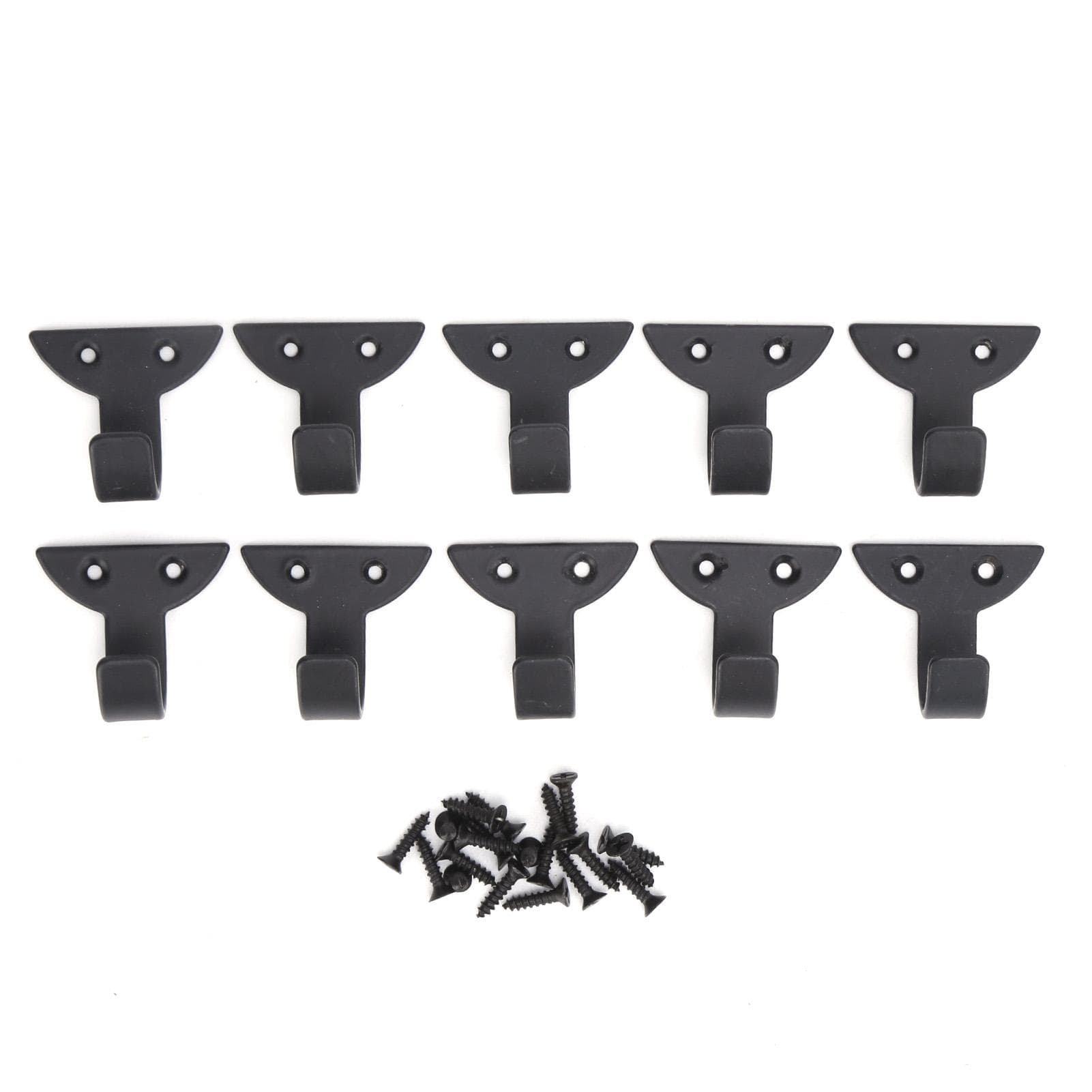 10 Pcs Wall Hooks Mini Black Retro Iron Single Hook for Hanging Coat Scarf Bag Towel Key Cup Hat