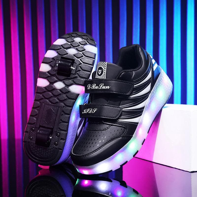 New Runaway Shoes, Student Roller Skates, Men's and Women's Skates Can Shrink with One Click, Adult Four-wheel Flying Pulley 37