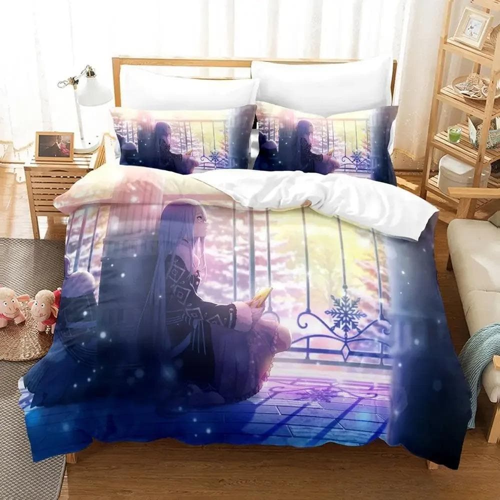 Anime Yoisaki Kanade Bedding Set,Duvet Cover Comforter Bed Set Quilt Cover Pillowcase,King Queen Twin Size Boys Girls Adultse 135X200cm-2pcs