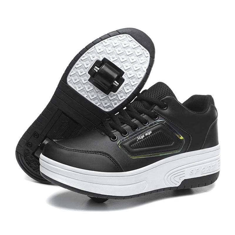 Kids Runaway Shoes Boys Girls Adult Burst Shoes Double Wheel Flying Shoes Wheel Shoes Student Roller Skates 42