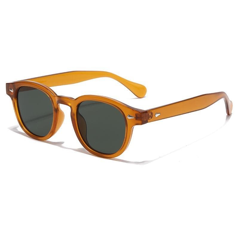 New European American Fashion Oval Sunglasses Rice Nail Design High End UV Protection Street Style Glasses