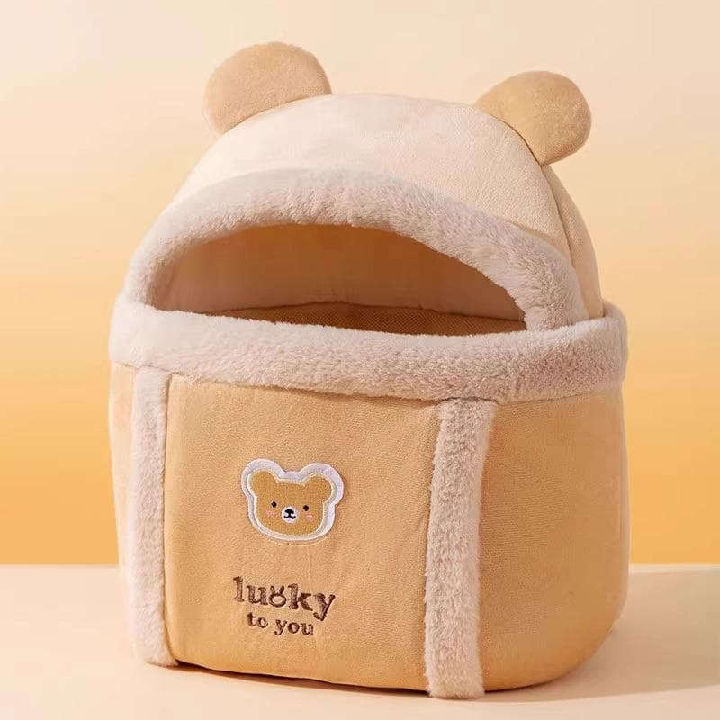 Autumn and Winter Dog Cute Little Bee Hand Bag Warm Thickened Cat Bag Pet Going Out Bag Backpack S